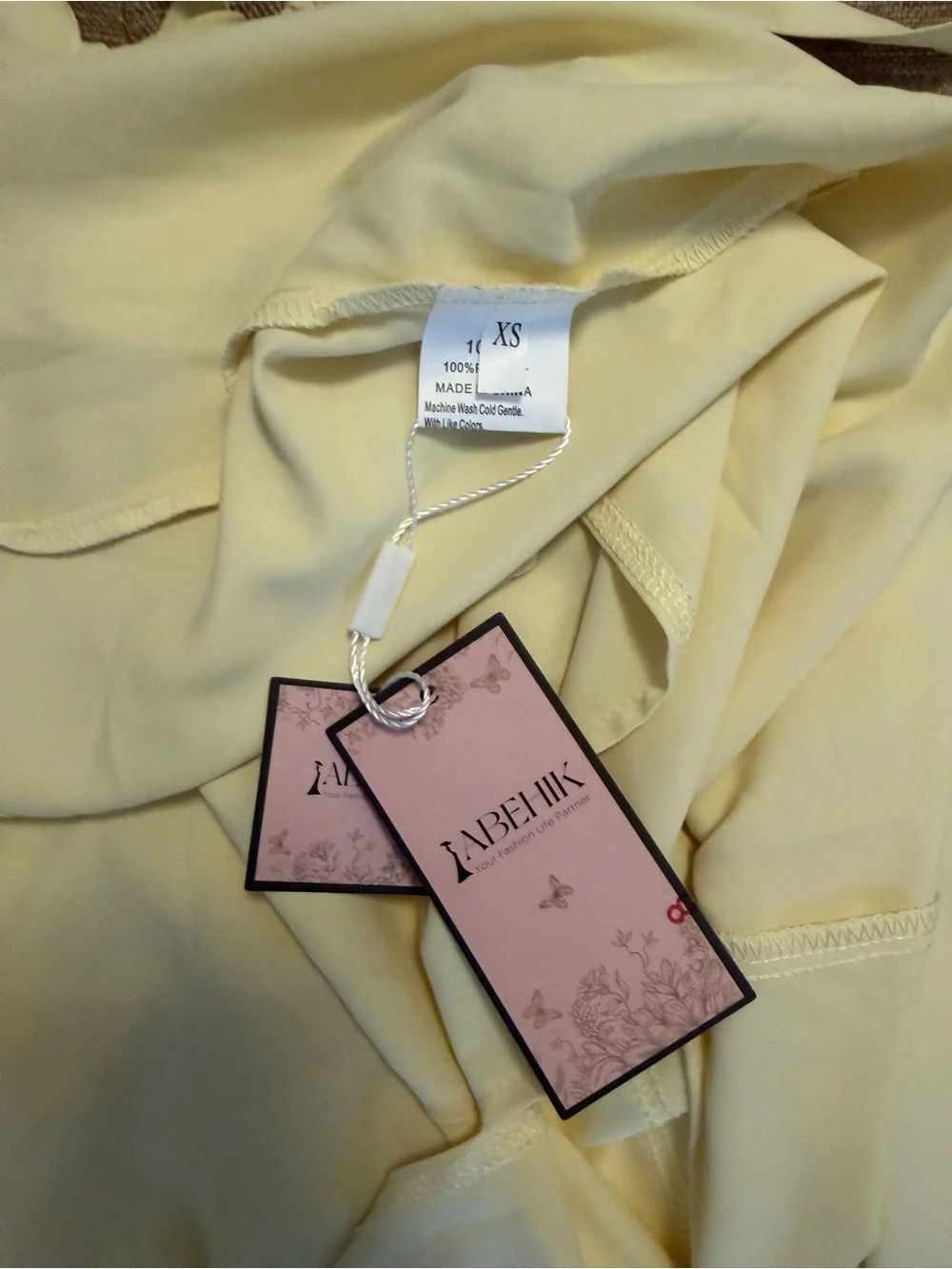 Light Yellow Spaghetti-Strap Midi Dress - Picture 4 of 4